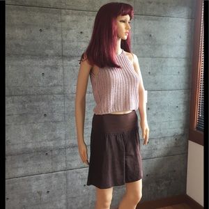 Hard tail forever brown fold over mini skirt. S.